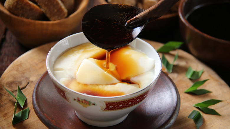 Silken tofu with ginger syrup