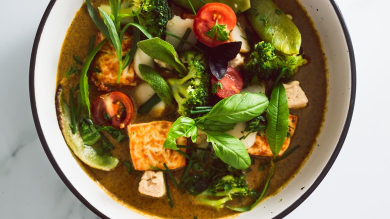 Thai curry with silken tofu