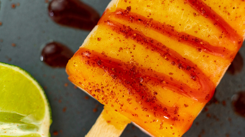 Popsicle with Tajin seasoning 