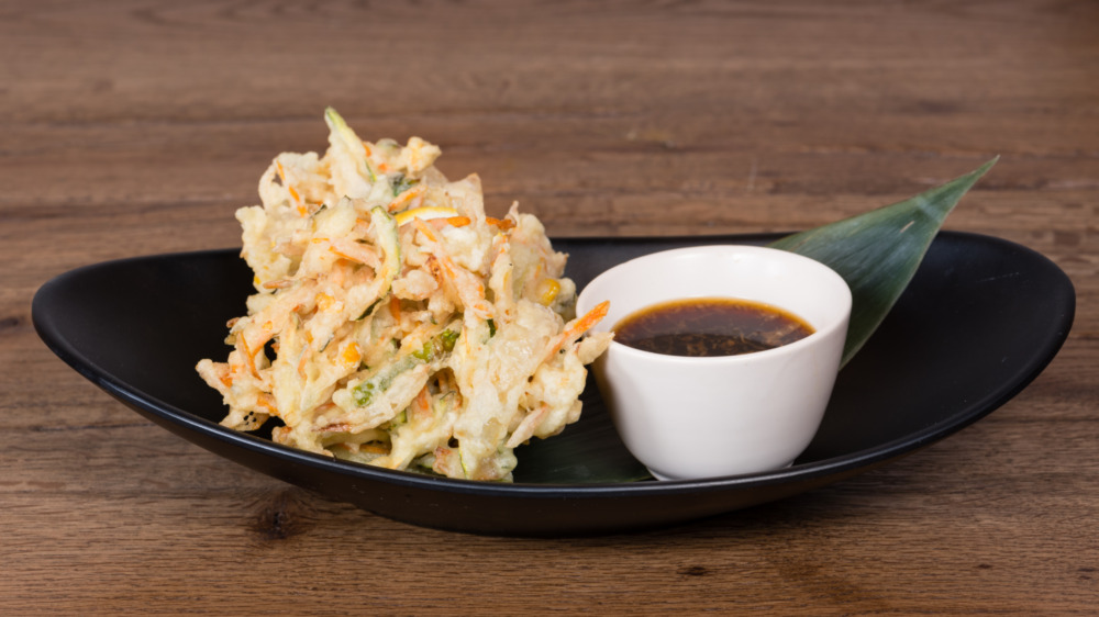 Tempura vegetables with tamari sauce