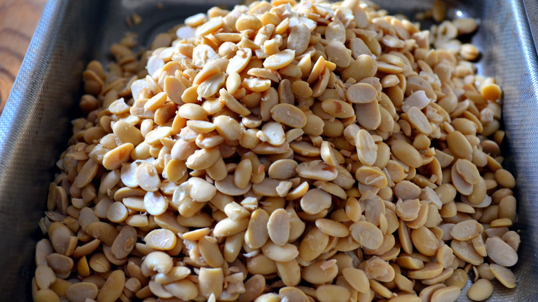 Soybeans in bowl to make tempeh