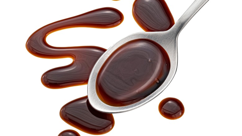 teriyaki sauce in spoon