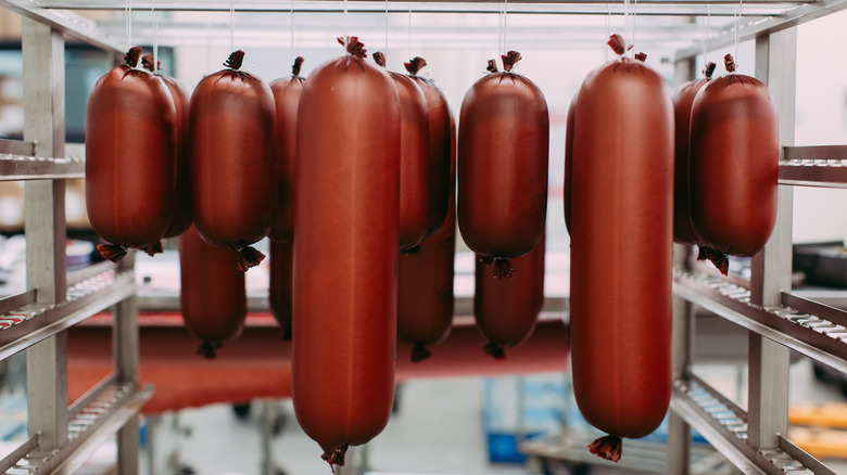 hanging bologna with casing