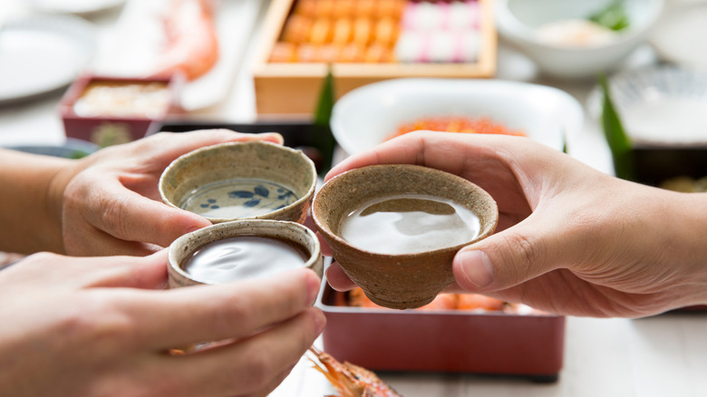 Sake toast.