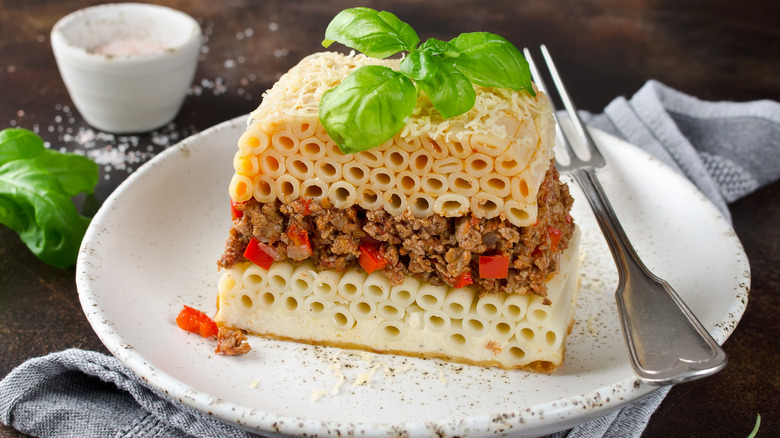 Greek pastitsio, which resembles timpano