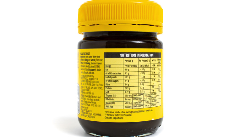 back of vegemite jar