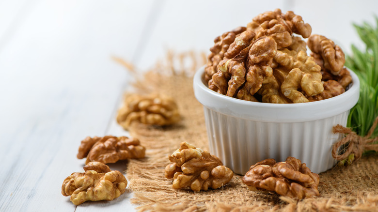 Bowl of raw walnuts