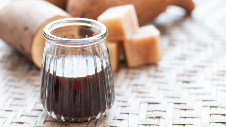 Yacon syrup in a small glass bowl