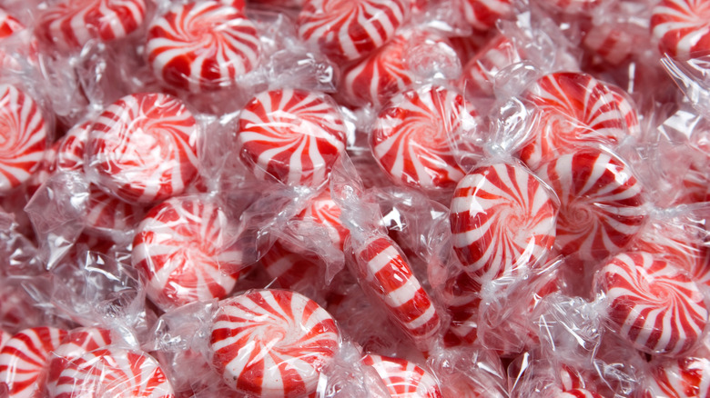 Wrapped peppermint candies