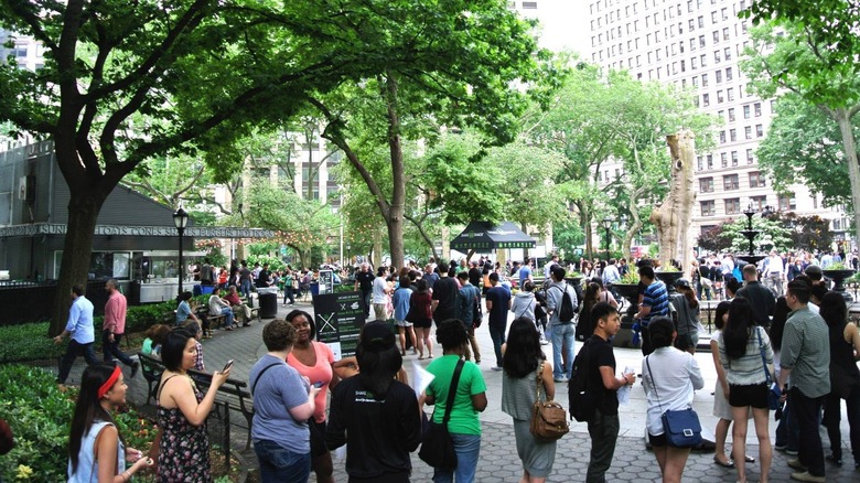 Long lines in front of Shake Shack in Madison Square Park