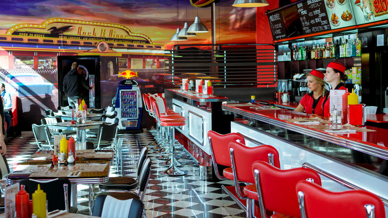 interior of retro-style diner 