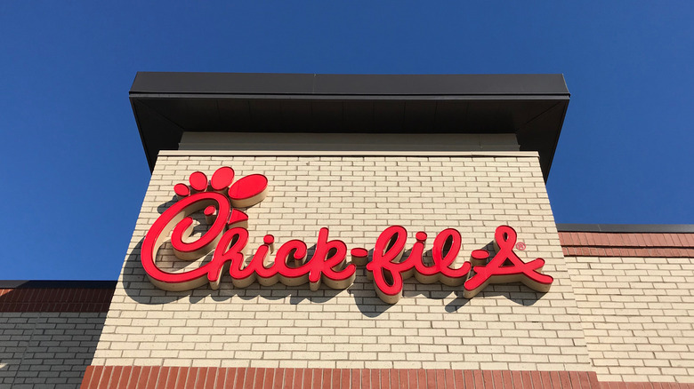 Chick-fil-A logo on brick building