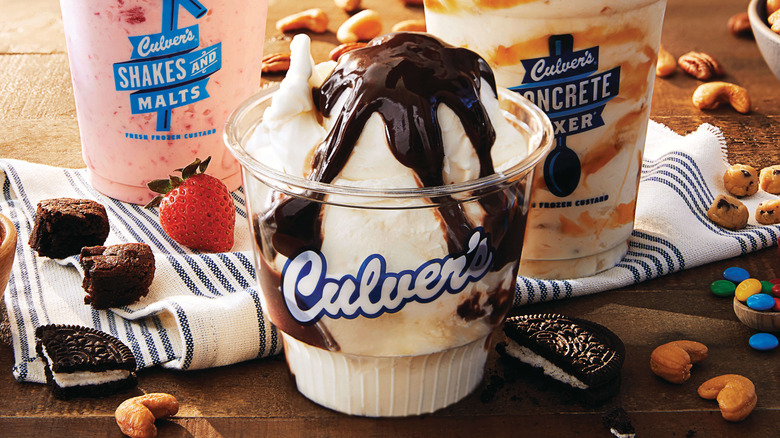 Culver's vanilla frozen custard chocolate sauce