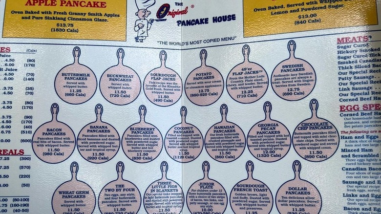 The Original Pancake House menu