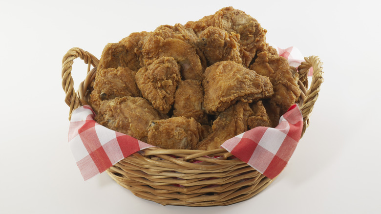 Basket of fried chicken