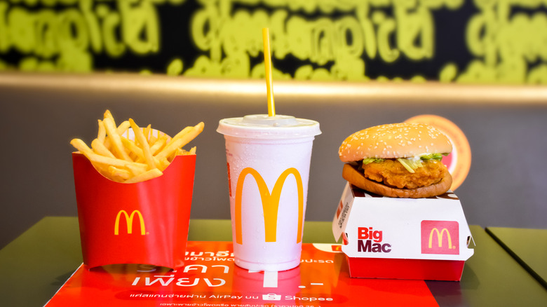 McDonald's burger, fries, and drink