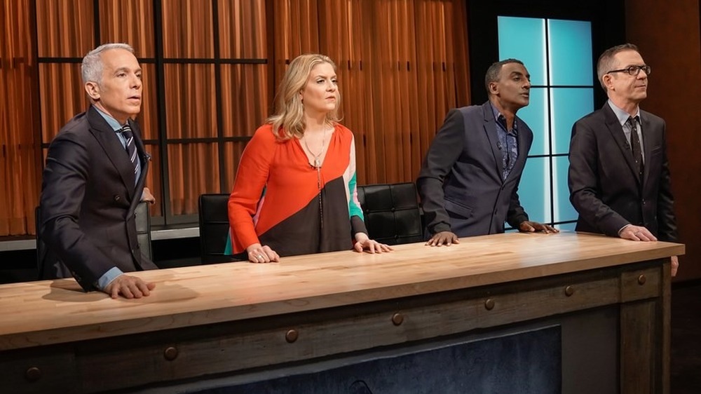 Chopped judges watch contestants cook