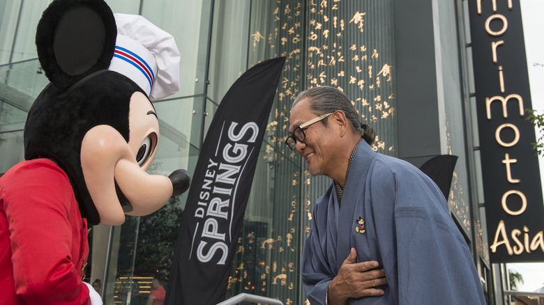 Mickey mouse and chef morimoto in disney springs