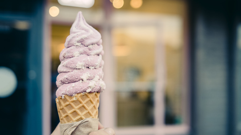 Ice cream in waffle cone