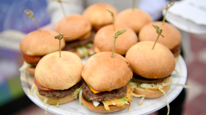 Plate of burgers