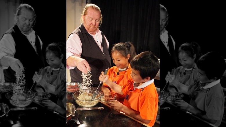 Mario Batali cooking with kids