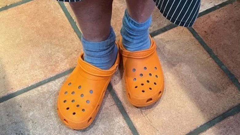 Mario Batali and his orange Crocs