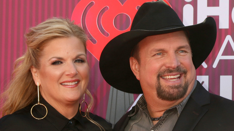 Trisha Yearwood and Garth Brooks at an iHeart Radio event