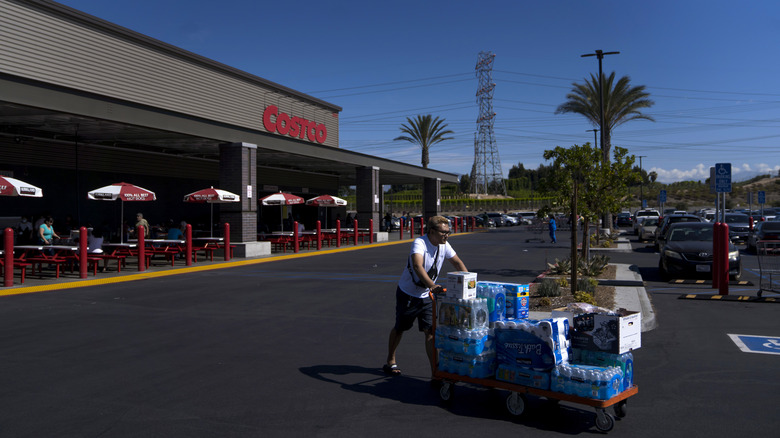 man shopping at costco