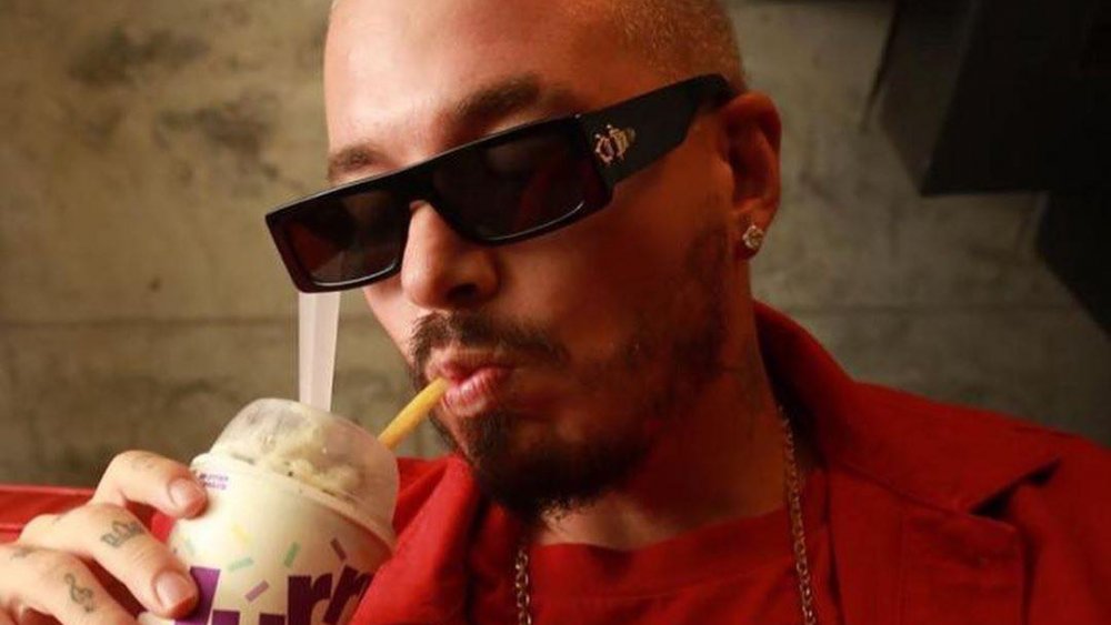 J Balvin drinking an Oreo McFlurry