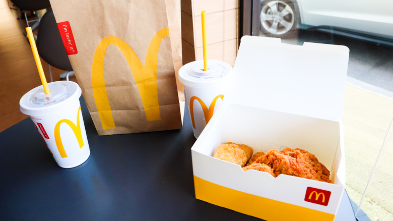 Chicken nuggets on black table