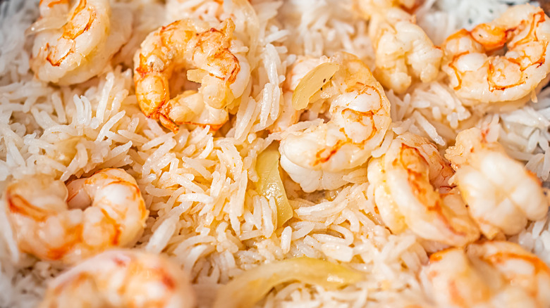 Shrimp Scampi Over Rice