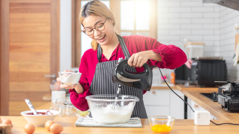 woman whipping egg whites