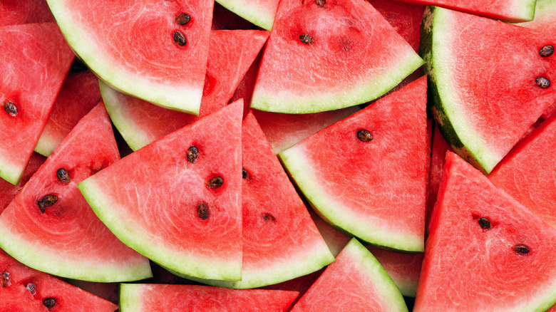 Pile of watermelon slices