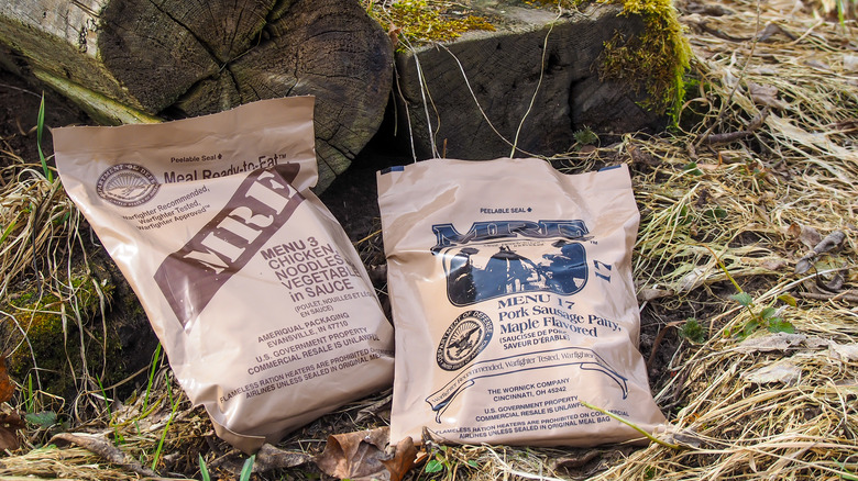 MRE packets on ground