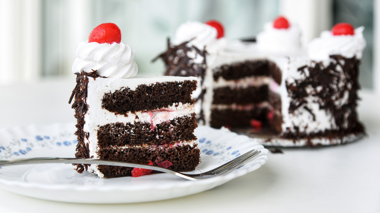 Black Forest cake with cherry