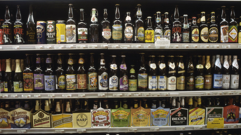 refrigerated beer section