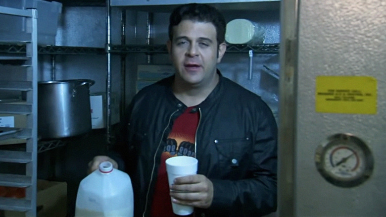 richman with milk in freezer