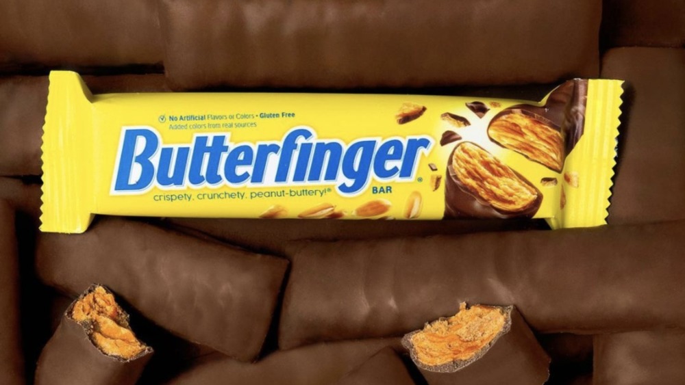 Wrapped and unwrapped Butterfinger bars