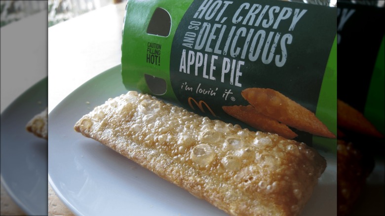 Fried McDonald's Apple pie on plate