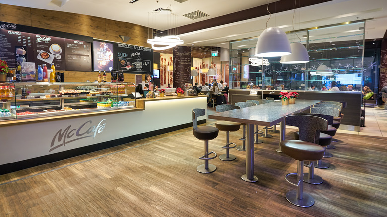 McCafe interior in Munich airport