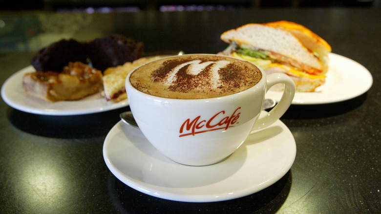 McCafe coffee, pastries, and food