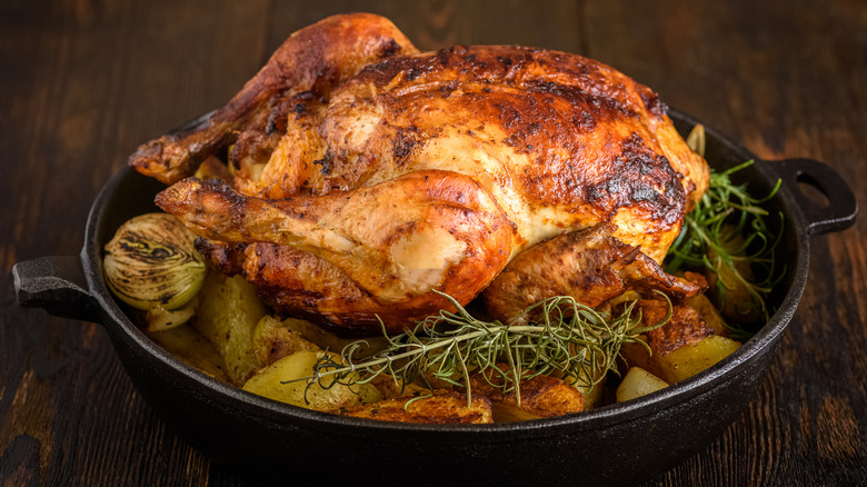 roast chicken in cast iron skillet