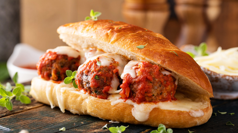 meatball sub with herbs