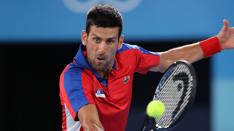 Novak Djokovic playing tennis