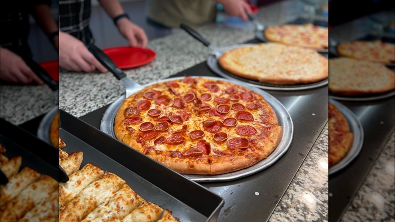 Pepperoni pizza on CiCis buffet