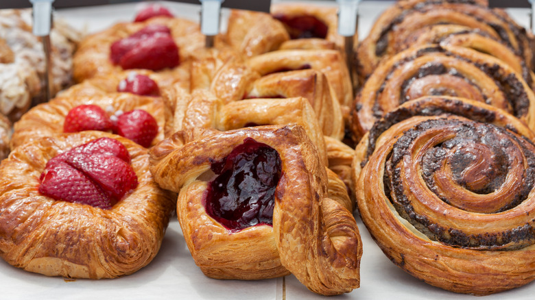 danish pastries in organic bakery