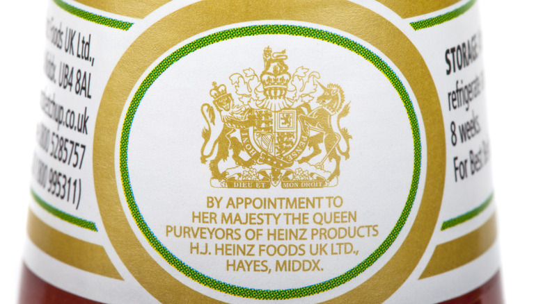 Royal Warrant from Queen Elizabeth II on Heinz Ketchup