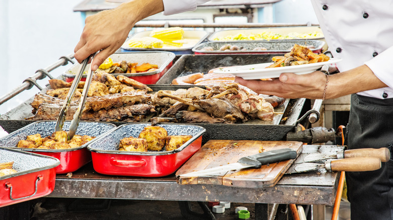 A generic image of a chef working with food