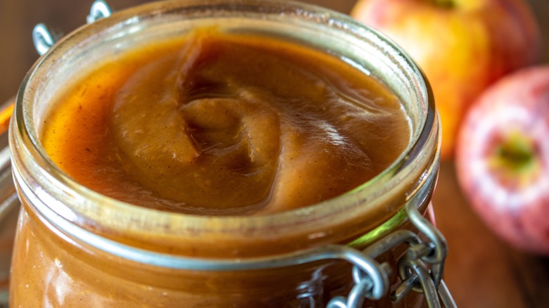 A jar of apple butter