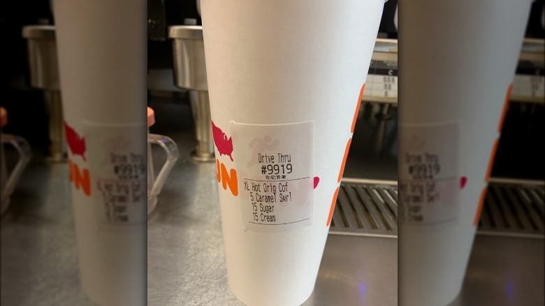 A Dunkin' coffee